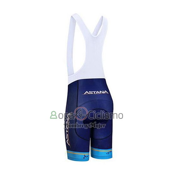 Astana Ropa Ciclismo Culotte Corto 2018 Mangas Cortas APagado Azul